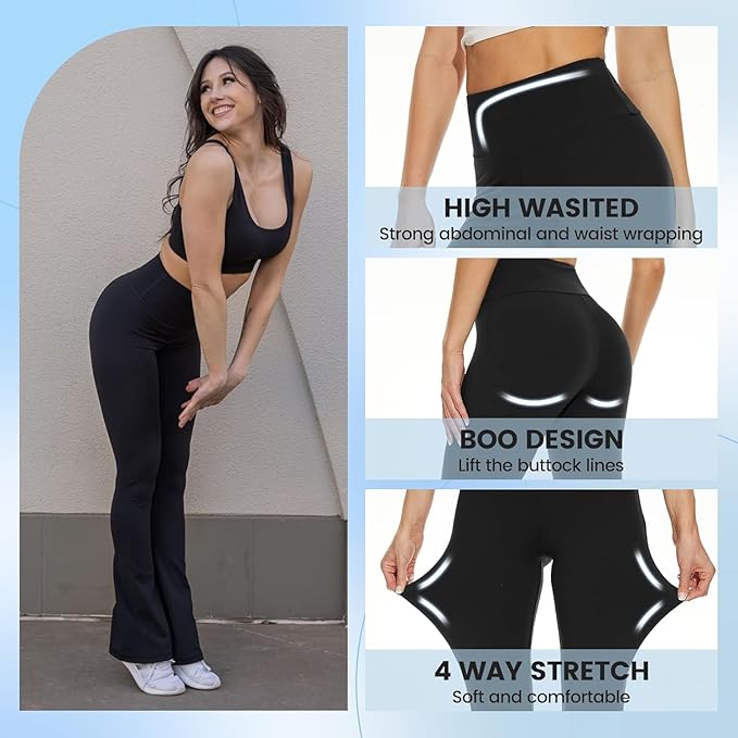High Waisted Leggings for Women - Soft Athletic Tummy Control Yoga Pants for Cycling Dance Tights