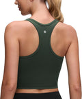 CRZ YOGA Butterluxe Racerback Crop Tank Tops for Women - Padded Y-Back Longline Sports Bras Scoop Neck Workout Yoga