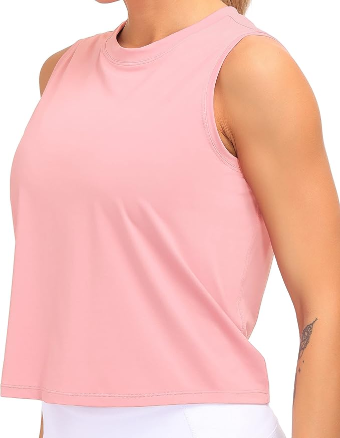 Dragon Fit Womens Ice Silk Workout Tank Tops Sleeveless Cropped Yoga Shirt for Running Gym Summer