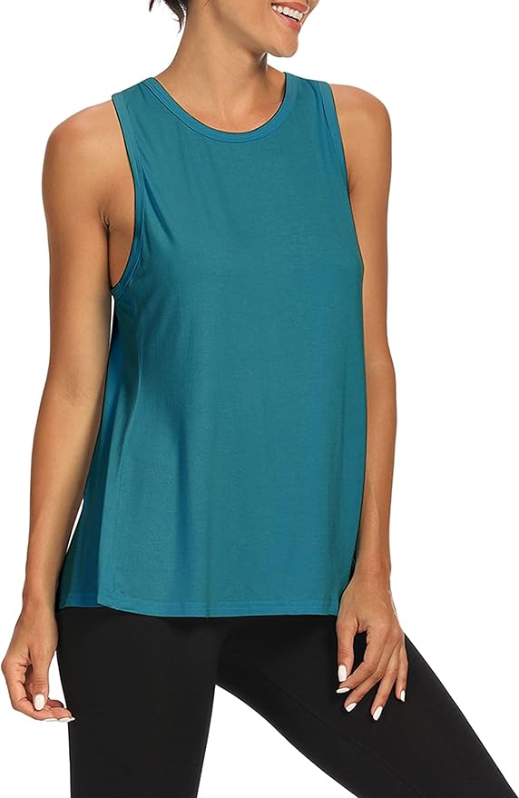 Bestisun Workout Tank Tops Open Back Yoga Exercise Shirts Tie Back Athletic Clothes for Women