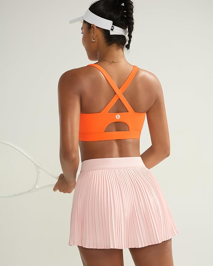 RUNNING GIRL Sports Bra for Women High Support,Molded Cup Strappy Running Sports Bras with Sewn in Pads