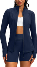 Women's Workout Jackets with 4 Pockets Zip Up Slim Fit Soft Fall Jacket for Yoga Running Athletic