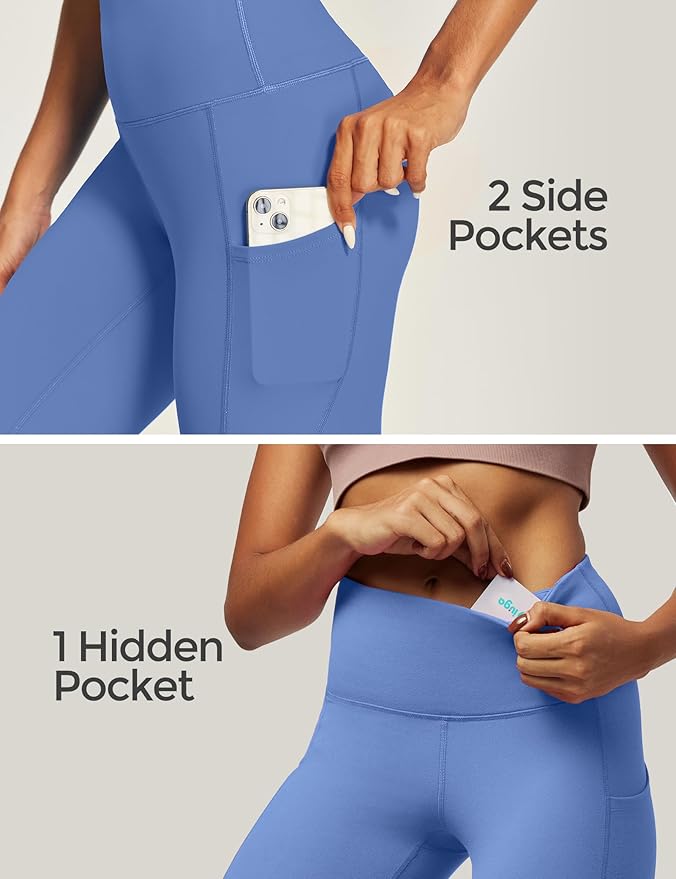 IUGA High Waist Yoga Pants with Pockets, Leggings for Women Tummy Control, Workout Leggings for Women 4 Way Stretch