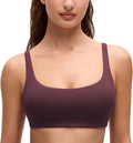 CRZ YOGA Butterluxe Square Neck Spaghetti Strap Sports Bras for Women - Low Coverage Yoga Wireless Padded Cami Crop Top