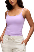 CRZ YOGA Butterluxe Double Lined Cami Tank Tops for Women - Yoga Casual Going Out Soft Scoop Neck Summer Sleeveless Shirt