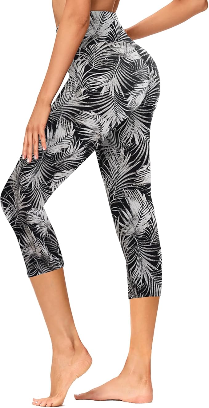 GAYHAY High Waisted Capri Leggings for Women - Soft Slim Yoga Pants for Running Cycling Workout