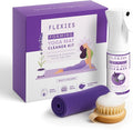 Foaming Yoga Mat Cleaner Spray Kit, Plant Based Non Toxic Mat Cleaner with Brush and Microfiber Cloth, Yoga Essentials for Women and Men, Pilates Mat Care, Lavender
