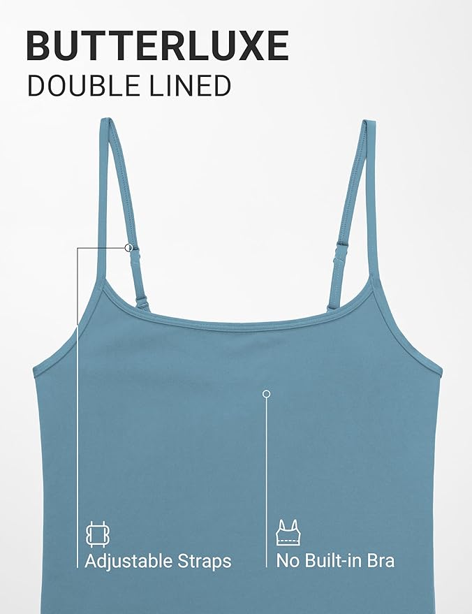 CRZ YOGA Butterluxe Double Lined Cami Tank Tops for Women - Yoga Casual Going Out Soft Scoop Neck Summer Sleeveless Shirt