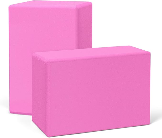 2 Pack 3"x6"x9" EVA Foam Yoga Block Supportive Latex-Free, Non-Slip Exercise Blocks for Pilates, Meditation, Balance, Stretching and Deep Poses