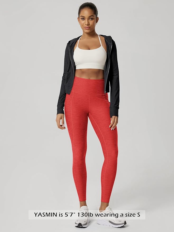 ODODOS Women's High Waisted Yoga Leggings with Pockets, Tummy Control Non See Through Workout Athletic Running Yoga Pants