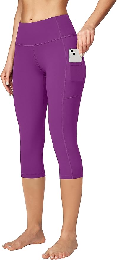 Ewedoos Capri Leggings for Women High Waisted Yoga Pants with Pockets for Women Tummy Control Workout Leggings Yoga Capris