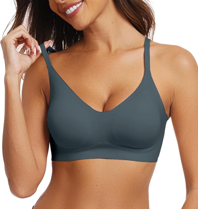 OEAK Womens Wireless Jelly Bras Comfortable Push Up Bra No Underwire Gel Bra Full Support Lift Everyday Seamless Tshirt Bras