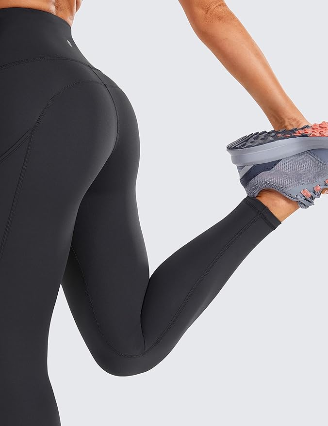 CRZ YOGA Naked Feeling Workout Leggings Pockets 25'' - High Waisted Womens Yoga Pants Running Tights