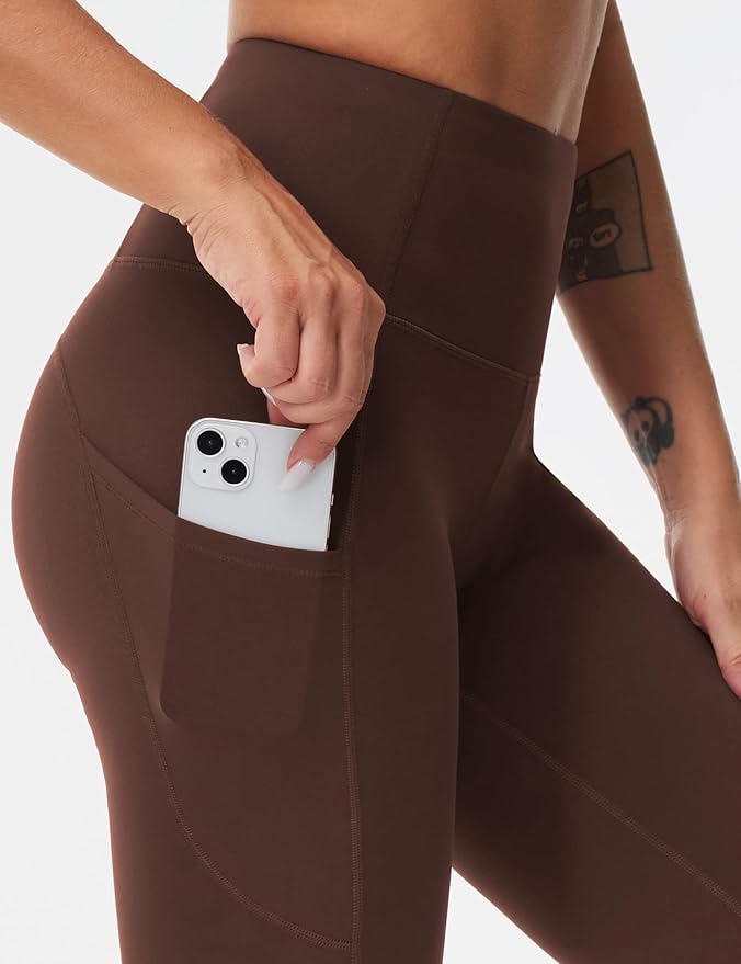 THE GYM PEOPLE Thick High Waist Yoga Pants with Pockets, Tummy Control Workout Running Yoga Leggings for Women