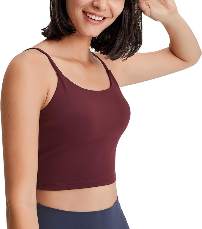 Lemedy Women Padded Sports Bra Fitness Workout Running Shirts Yoga Tank Top