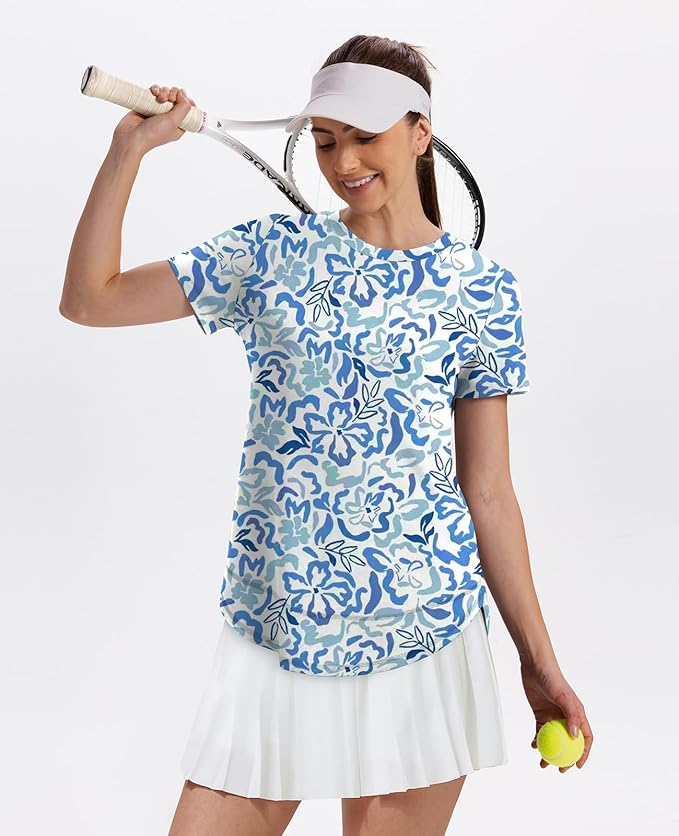 XIEERDUO Womens Workout Tops Short Sleeve Shirts Quick Dry Outfits for Hiking Running S-3XL