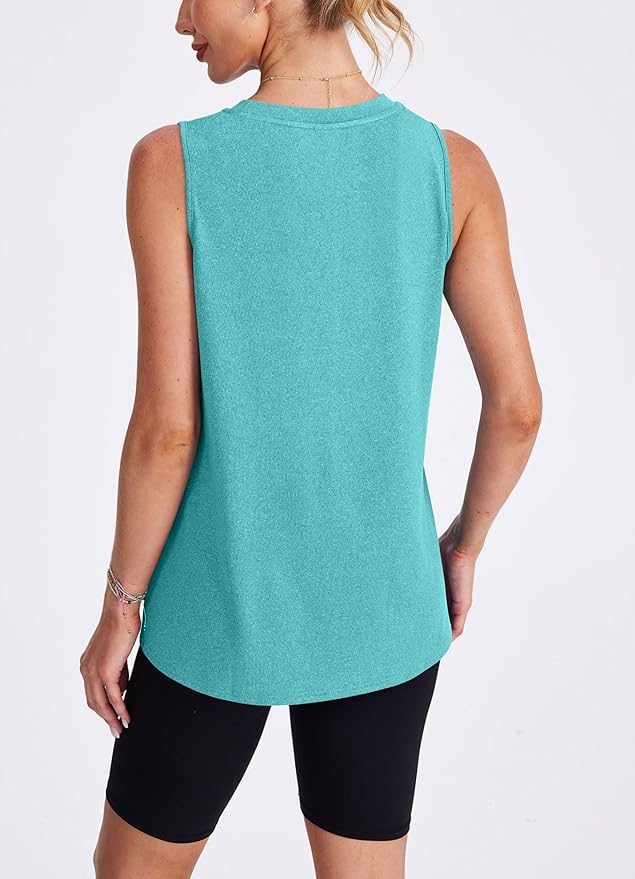 Womens Workout Tank Tops Lightweight Sleeveless Shirts for Women Loose Fit Tops for Athletic Running Tennis Yoga
