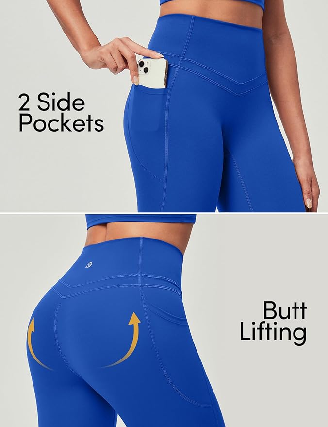IUGA Compression Leggings with Pockets for Women Tummy Control Leggings No Front Seam Workout High Waist Yoga Pants