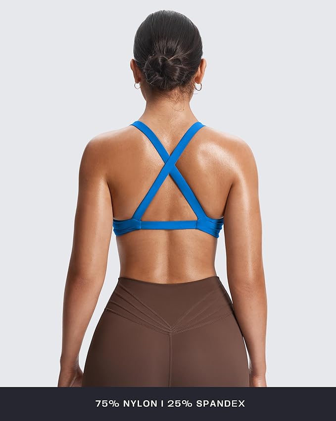 Aoxjox Women's Workout Sports Bras Fitness Satara Low Impact Bra Yoga Crop Tank
