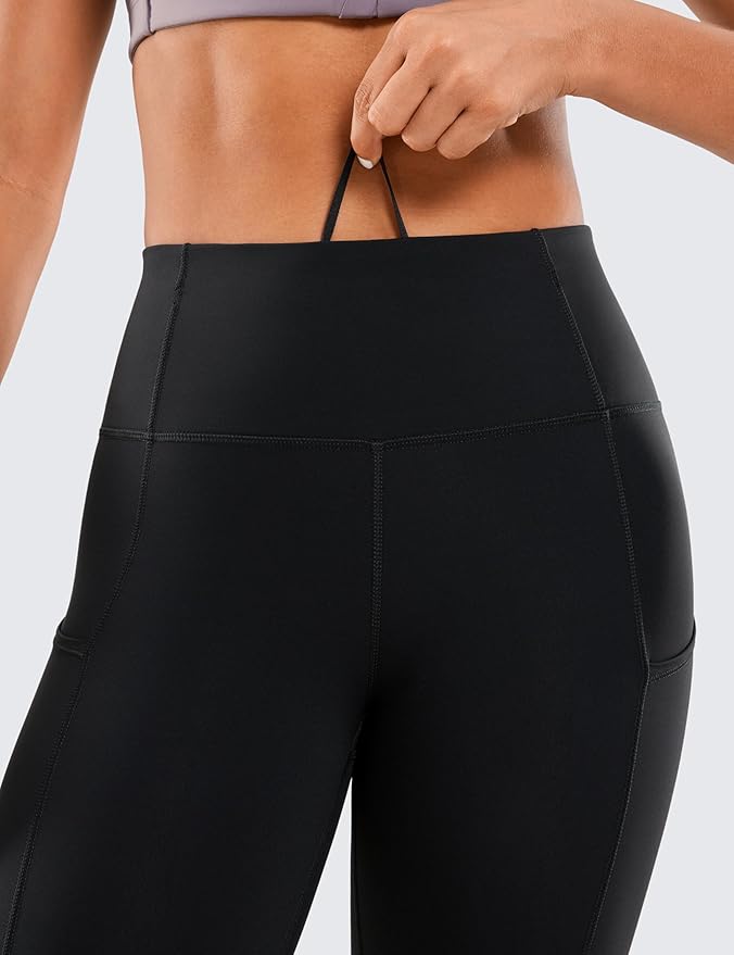 CRZ YOGA Naked Feeling Workout Leggings Pockets 25'' - High Waisted Womens Yoga Pants Running Tights