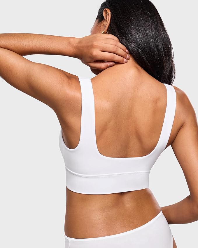 INLYRIC Women's Inbarely Outwear Longline Square Neck Bralette Supportive Unlined No Underwire Yoga Sports Bra
