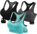 FITTIN Racerback Sports Bras for Women - Padded Comfortable Seamless Support for Yoga Workout Gym - for Plus Size Large Bust