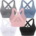 Evercute Sports Bras for Women Padded Medium Support Criss Cross Strappy Bra Seamless High Impact Yoga Exercise Athletic Bras