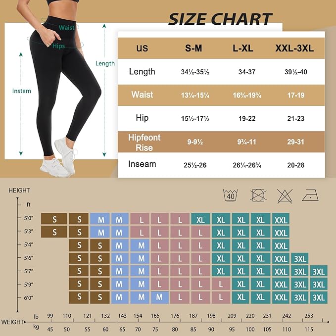 MOREFEEL Leggings with Pockets for Women, High Waisted Tummy Control Workout Hip Lift Yoga Pants Activewear