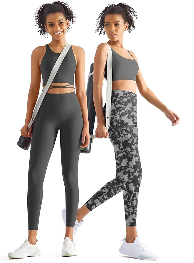 3 Pack Leggings with Pockets for Women,Butt Lift High Waisted Tummy Control Workout Yoga Pants Reg & Plus Size