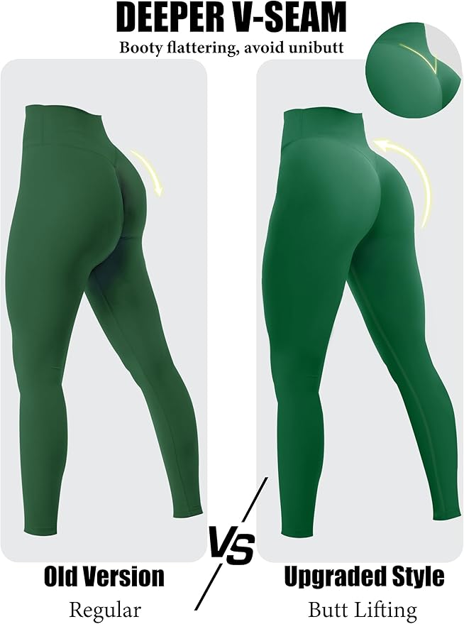Olmlmt No Front Seam Workout Leggings for Women Tummy Control Butt Lifting Leggings Buttery Soft Gym Yoga Pants
