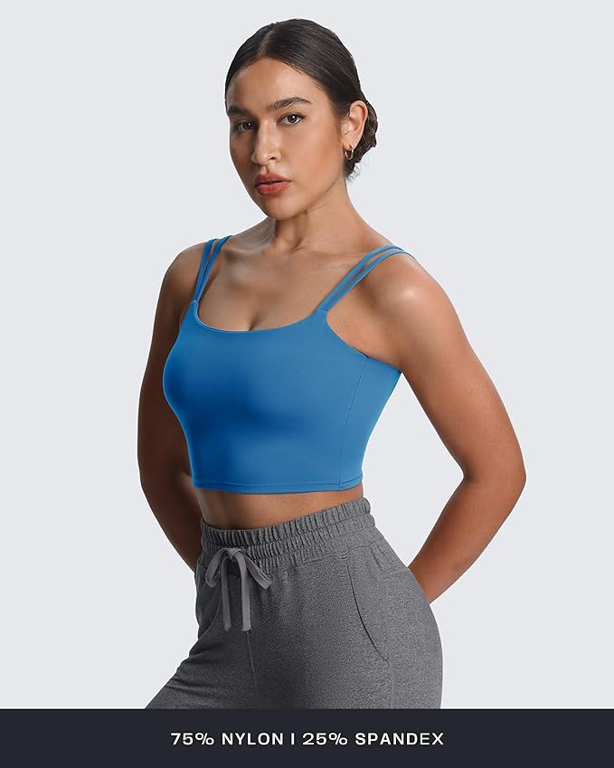Aoxjox Women's Workout Sports Bras Fitness Yoga Crop Tank Metamorph Twist Back Cami