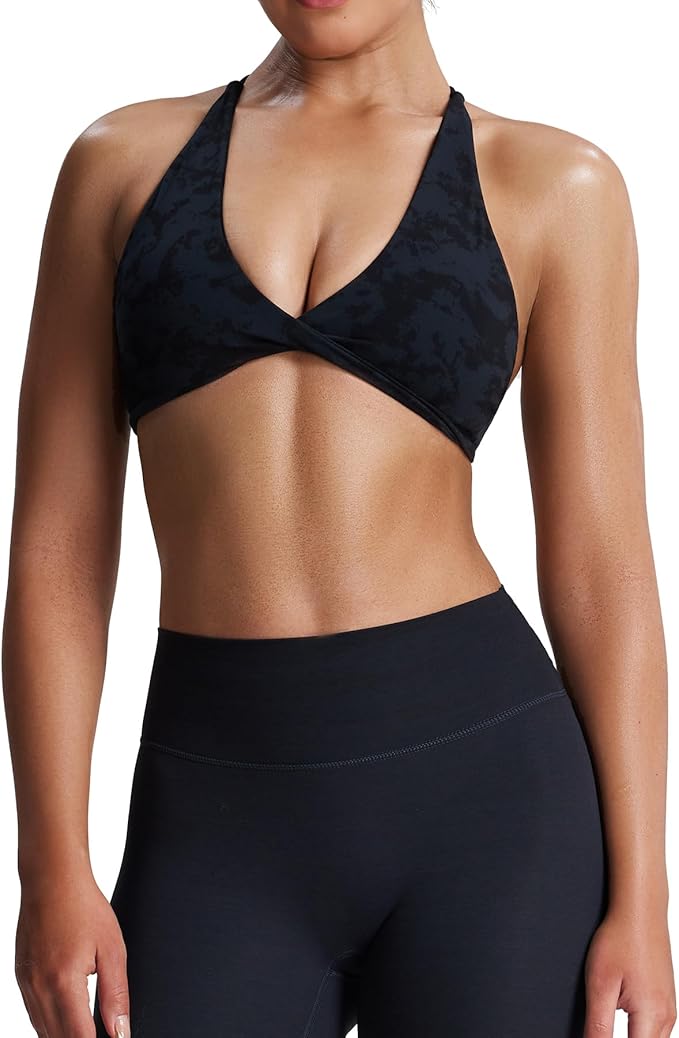 Aoxjox Women's Workout Sports Bras Fitness Metamorph Sienna Twist Bra Yoga Crop Tank