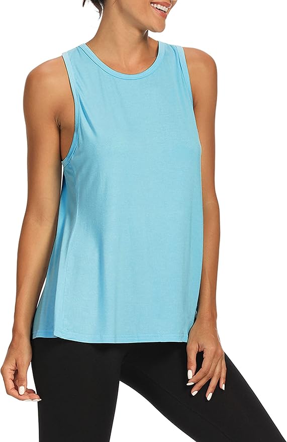 Bestisun Workout Tank Tops Open Back Yoga Exercise Shirts Tie Back Athletic Clothes for Women
