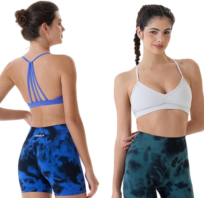 AUROLA Mercury Workout Sports Bras Women Athletic Removable Padded Backless Strapy Minimal Crop Top