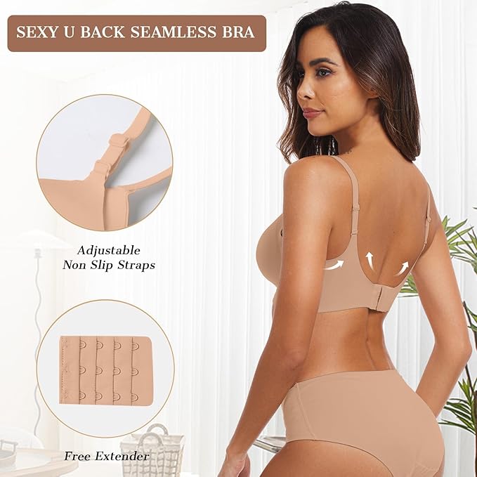 OEAK Womens Wireless Jelly Bras Comfortable Push Up Bra No Underwire Gel Bra Full Support Lift Everyday Seamless Tshirt Bras