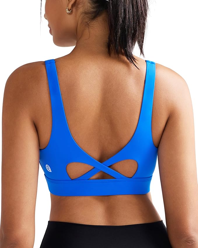 RUNNING GIRL Sports Bra for Women High Support, Molded Cup High Impact Sports Bras with Sewn in Pads Workout Running Bra