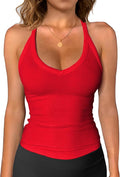 iGENJUN Workout Tops for Women Racerback Basic Tank Summer 2026 Camisole V Neck Slim Fit Ribbed Sleeveless