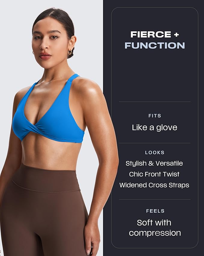 Aoxjox Women's Workout Sports Bras Fitness Satara Low Impact Bra Yoga Crop Tank