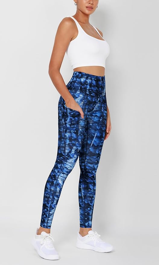 ODODOS Women's High Waisted Yoga Leggings with Pockets, Tummy Control Non See Through Workout Athletic Running Yoga Pants