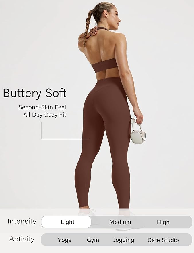 Unthewe Naked-Feel No Front Seam Leggings for Women - High Waisted Buttery Soft Workout Yoga Pants 25"