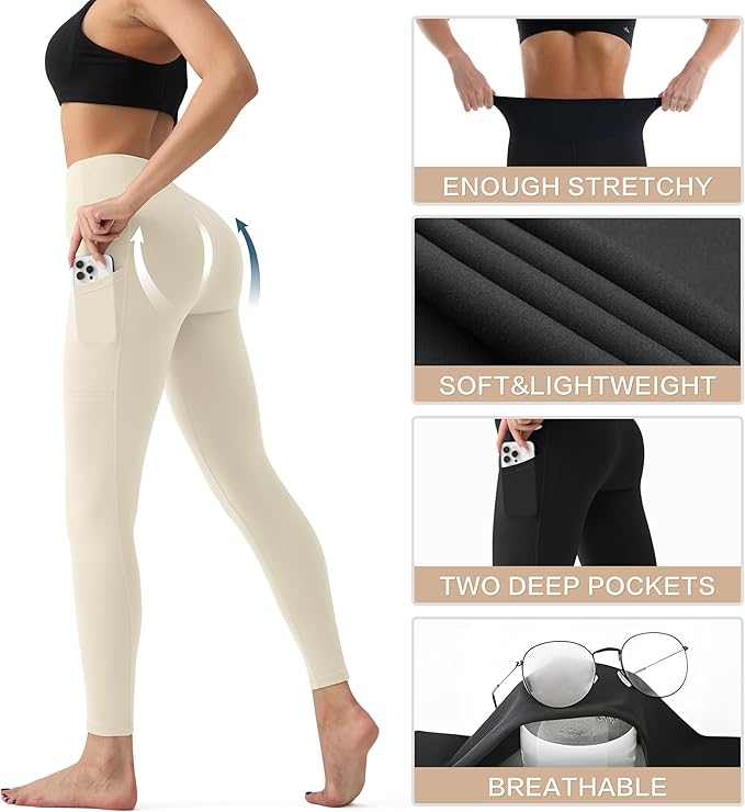 YUDSUD High Waisted Leggings for Women - Tummy Control Yoga Pants for Workout Running Athletic Women's Leggings Plus Size