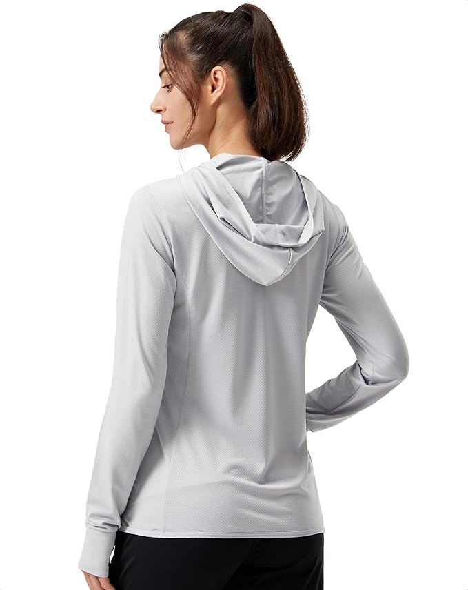 Soothfeel Women's UPF 50+ Sun Protection Hoodie Jacket Lightweight Long Sleeve Sun Shirt for Women with Pocket Hiking Outdoor