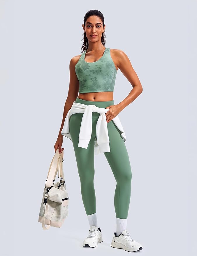 Sports Bras for Women Criss-Cross Back Padded Workout Tank Tops Medium Support Crop Tops for Women