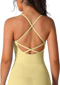 ABOCIW Womens Cross Back Workout Crop Tank with Built in Bra V Neck Longline Sports Bra Gym Shirt Yoga Pilates Top