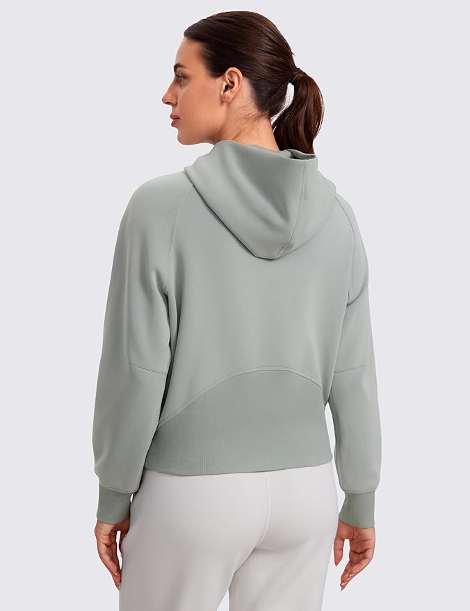 CRZ YOGA Womens SoftAura Full Zip Up Hoodie Workout Casual Hooded Sweatshirt Long Sleeve Athletic Jacket