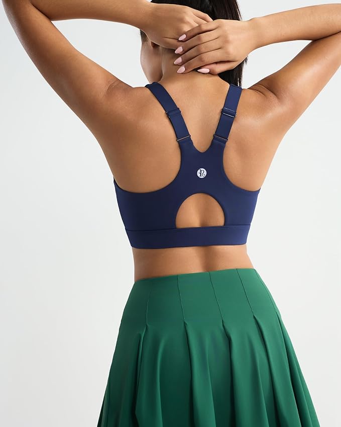 RUNNING GIRL Sports Bra for Women,Adjustable Straps Supportive High Impact Sports Bras for Women with Sewn in Pads