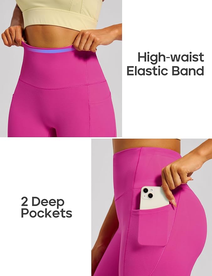 Heathyoga Scrunch Butt Lifting Leggings with Pockets for Women Tummy Control Compression Leggings No Front Seam Yoga Pants