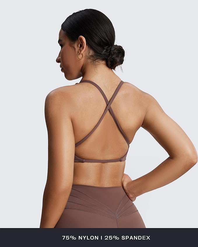 Aoxjox Women's Workout Sports Bras Fitness Metamorph Sienna Twist Bra Yoga Crop Tank