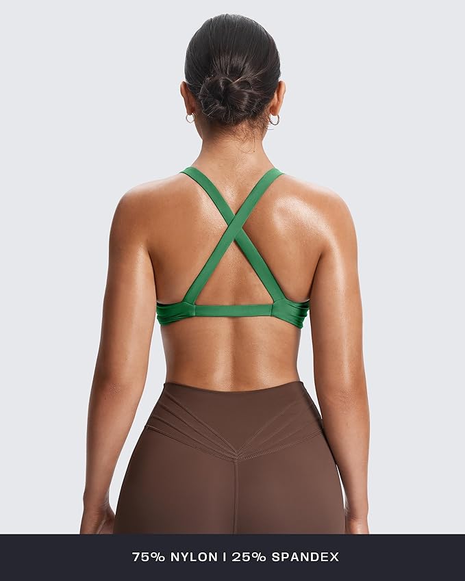 Aoxjox Women's Workout Sports Bras Fitness Satara Low Impact Bra Yoga Crop Tank