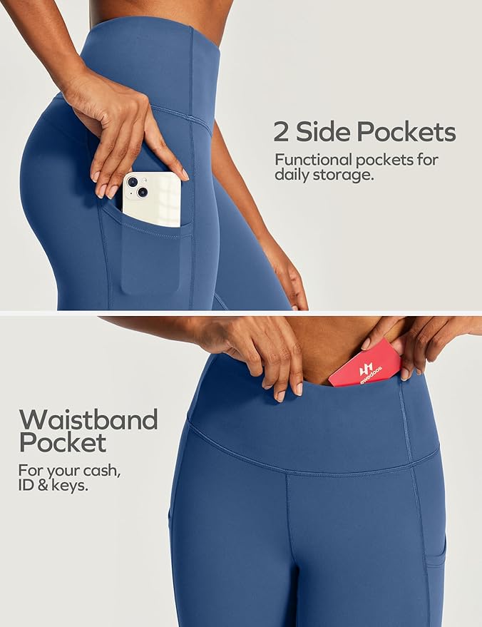 Ewedoos Capri Leggings for Women High Waisted Yoga Pants with Pockets for Women Tummy Control Workout Leggings Yoga Capris